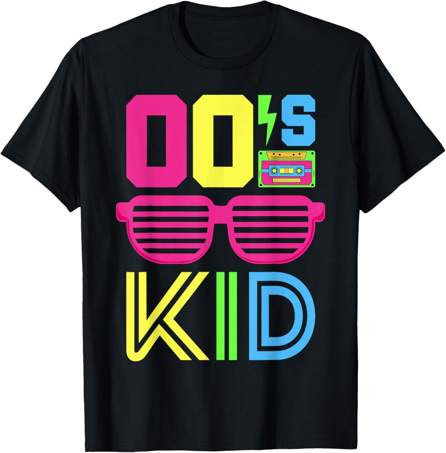 2000's Kid 00s Themed Party 2000s Costume Early 2000s Outfit T-Shirt - T-Shirt | Black
