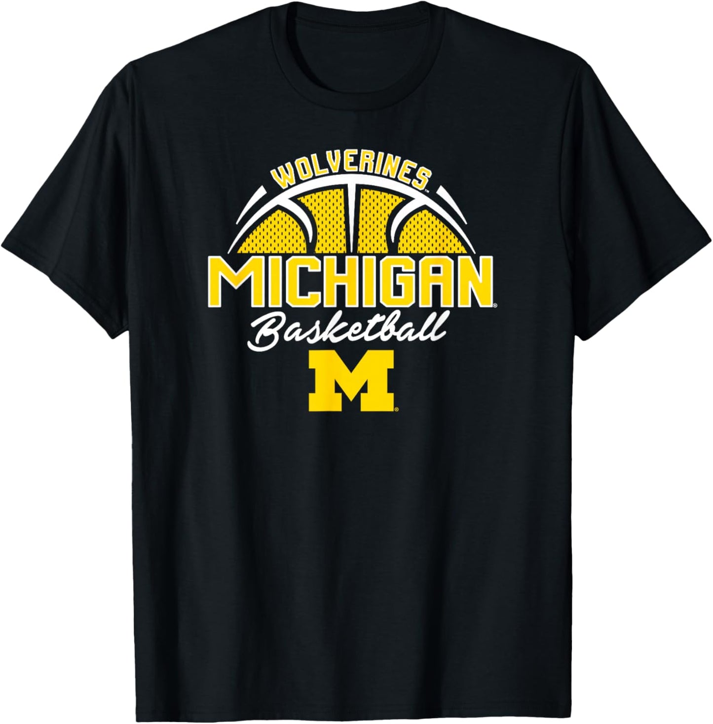 Michigan Wolverines Basketball Three Pointer Navy T-Shirt - T-Shirt | Black