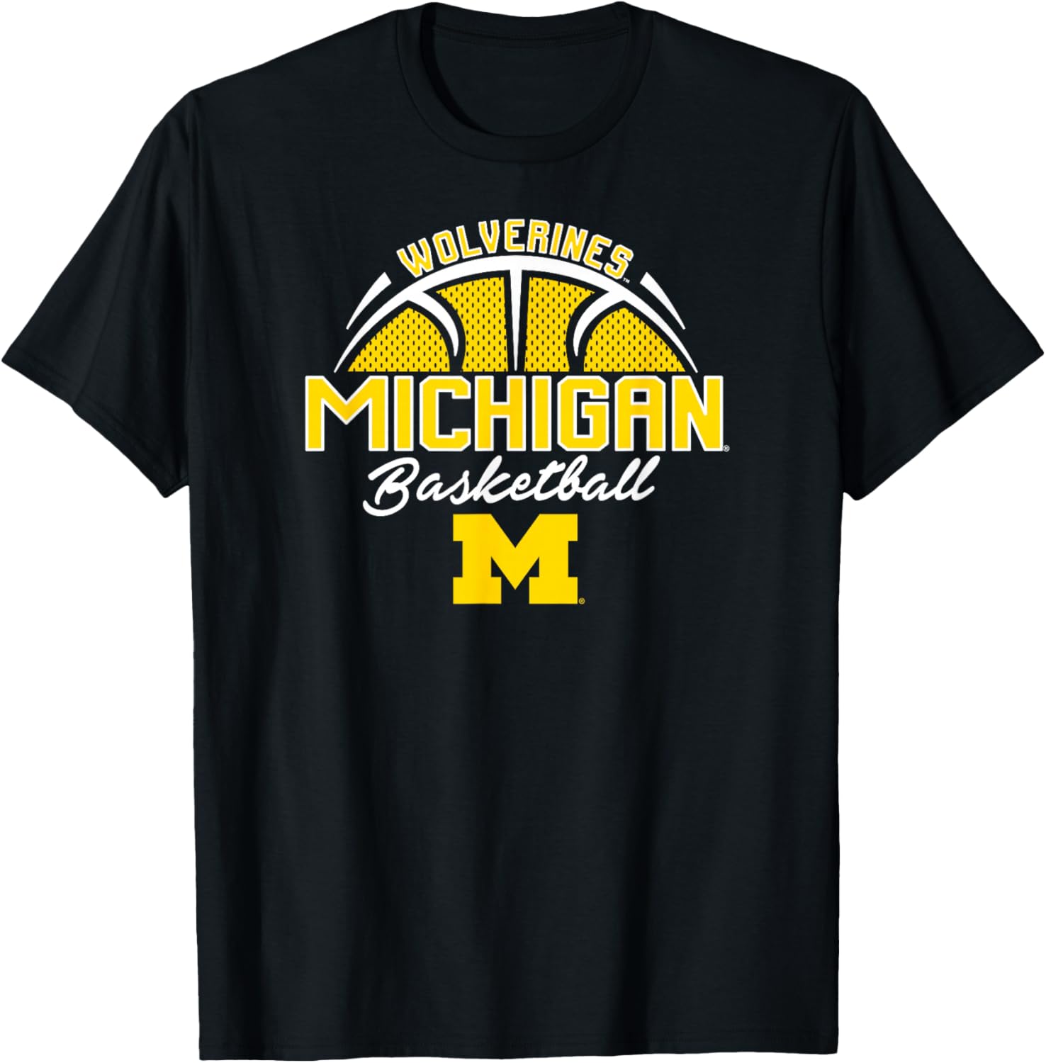 Michigan Wolverines Basketball Three Pointer Navy T-Shirt - T-Shirt | Black