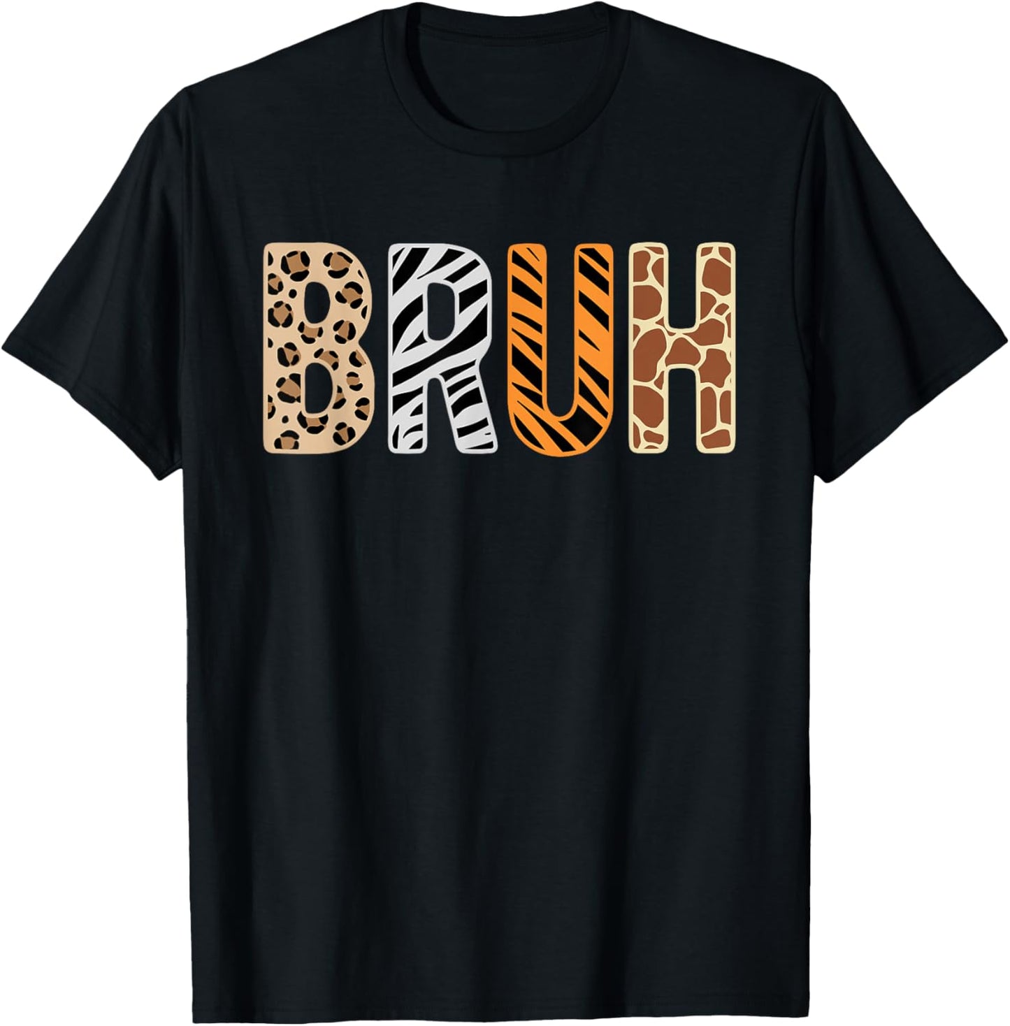 Safari Animals Wildlife Zookeeper Funny Bruh Boys Teens T-Shirt - T-Shirt | Black