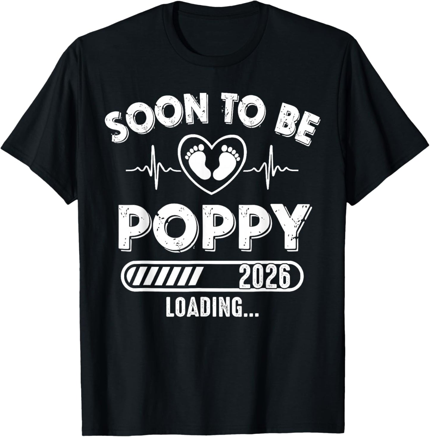 Soon to Be Poppy Est 2026 New Dad Father First Time T-Shirt - T-Shirt | Black