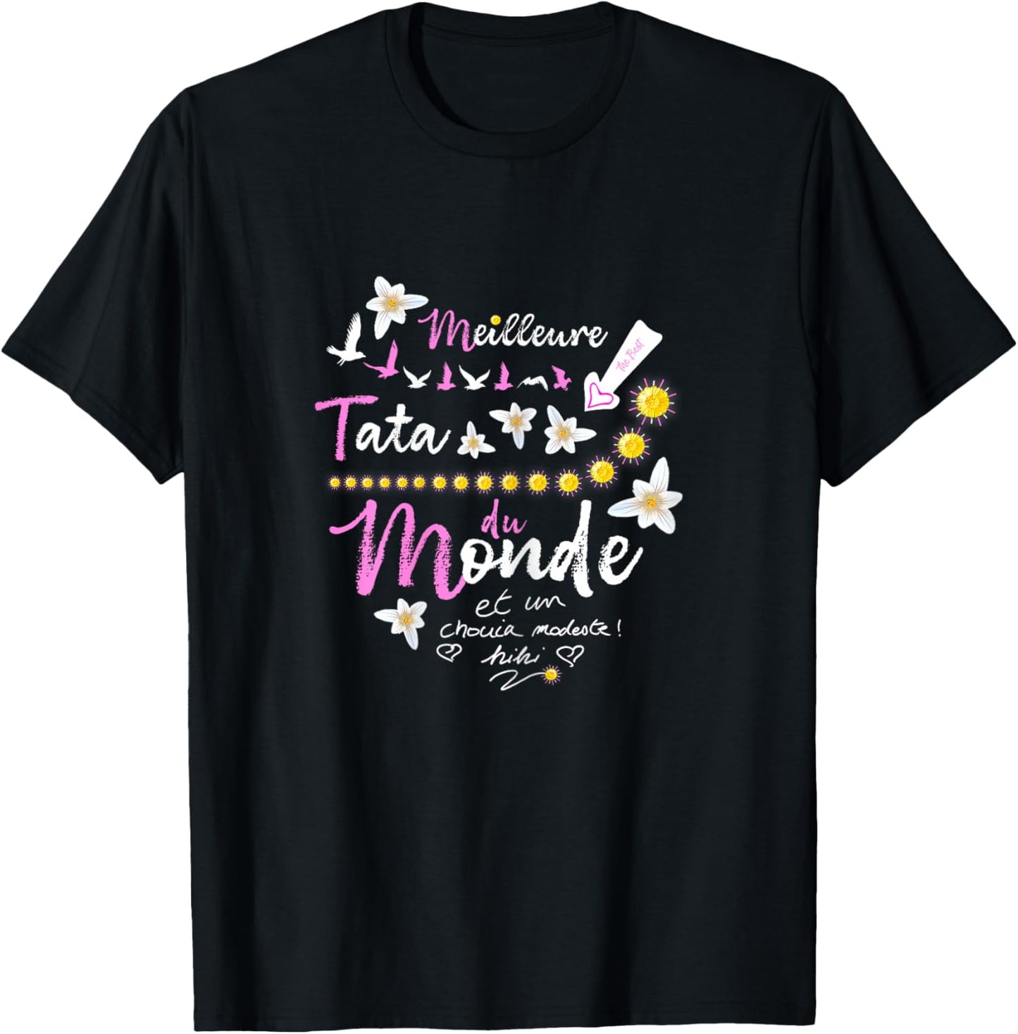 Gift Tata Shirt Birthday Best Tata Aunt , Black, Female X-Small T-Shirt - T-Shirt | Black