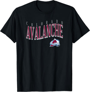 Colorado Avalanche Wave Navy Blue NHL Officially Licensed T-Shirt - T-Shirt | Black