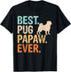 Best Pug Papaw Ever Dog Lover Grandpa Funny Retro T-Shirt - T-Shirt | Black