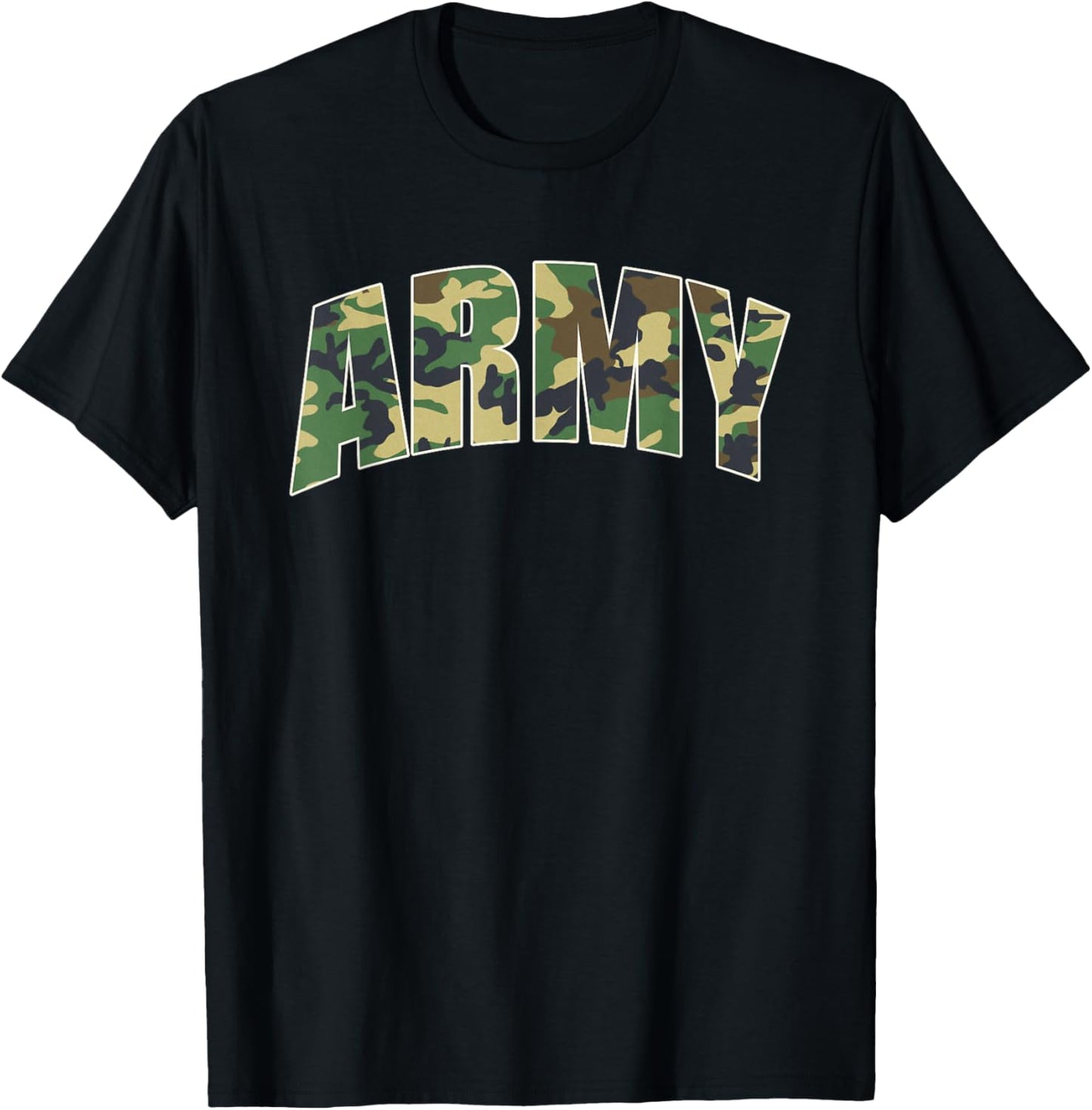 Army Text Camo T-Shirt - T-Shirt | Black