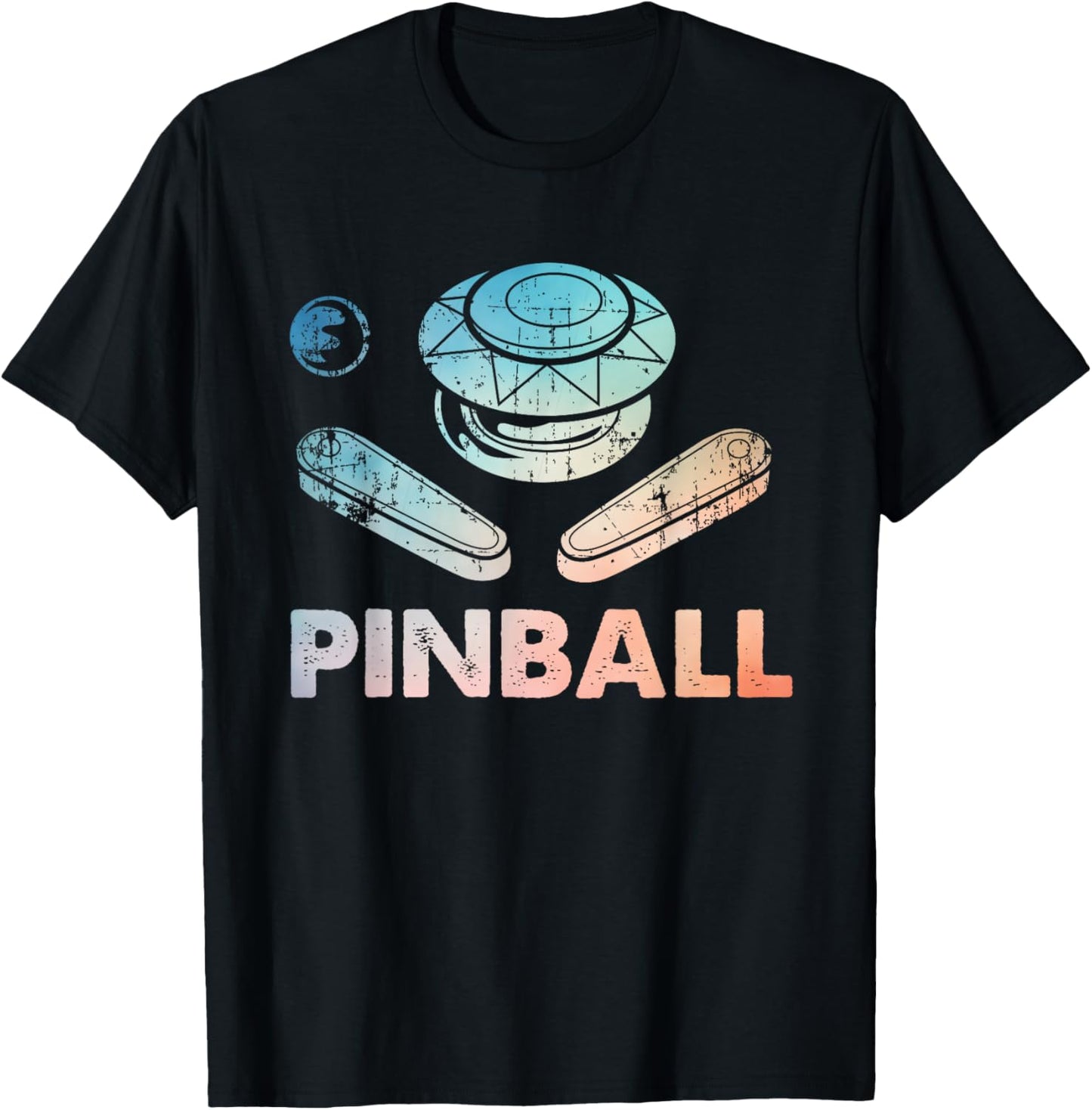 Vintage Pinball Funny Pinballer Machine Flipping Ball Lovers T-Shirt - T-Shirt | Black