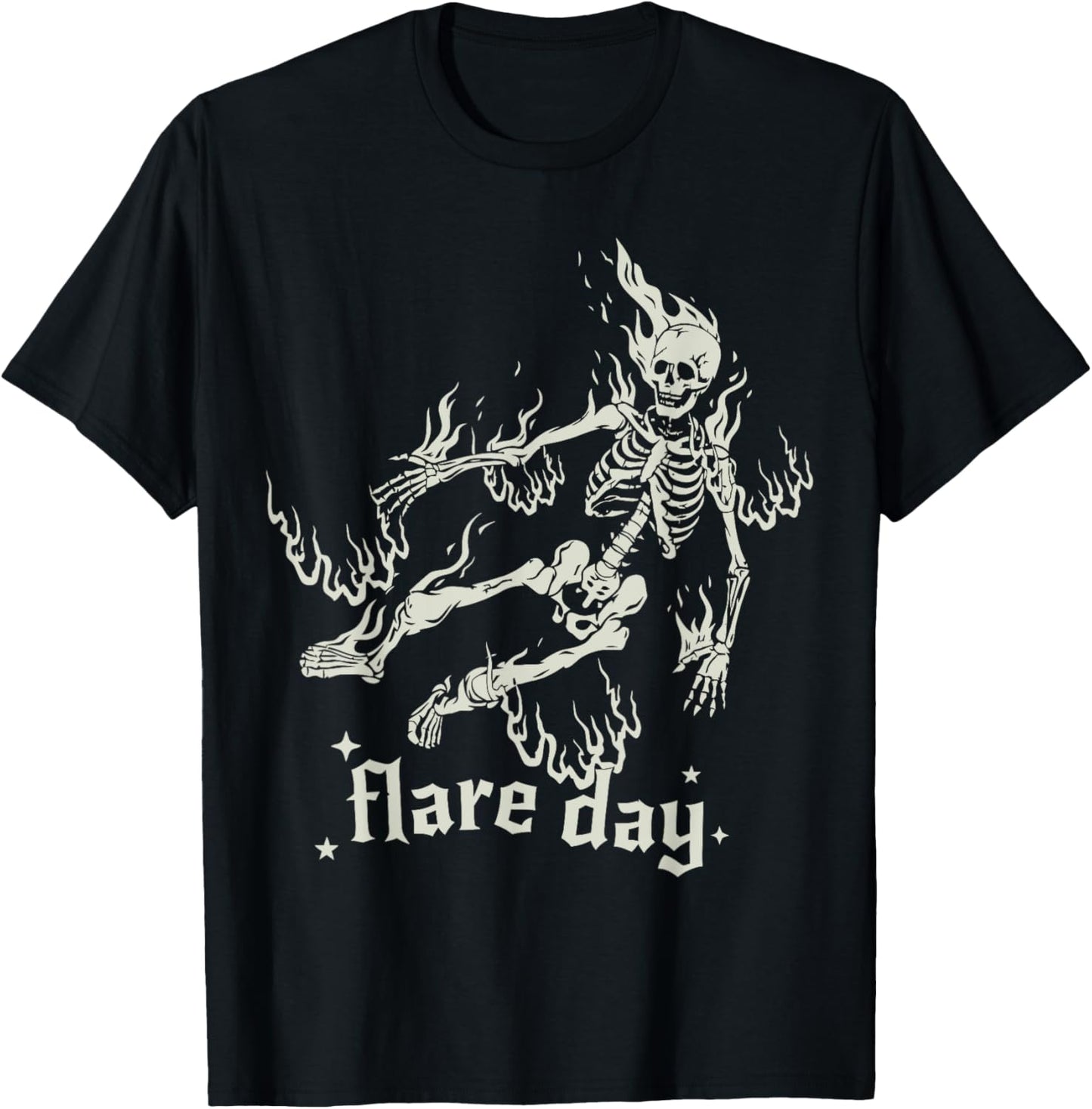 Halloween Skeleton Flare Day Fibromyalgia Endometriosis T-Shirt - T-Shirt | Black