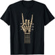 Rock On Skeleton Hand - Halloween Guitarist Guitar Player T-Shirt - T-Shirt | Black
