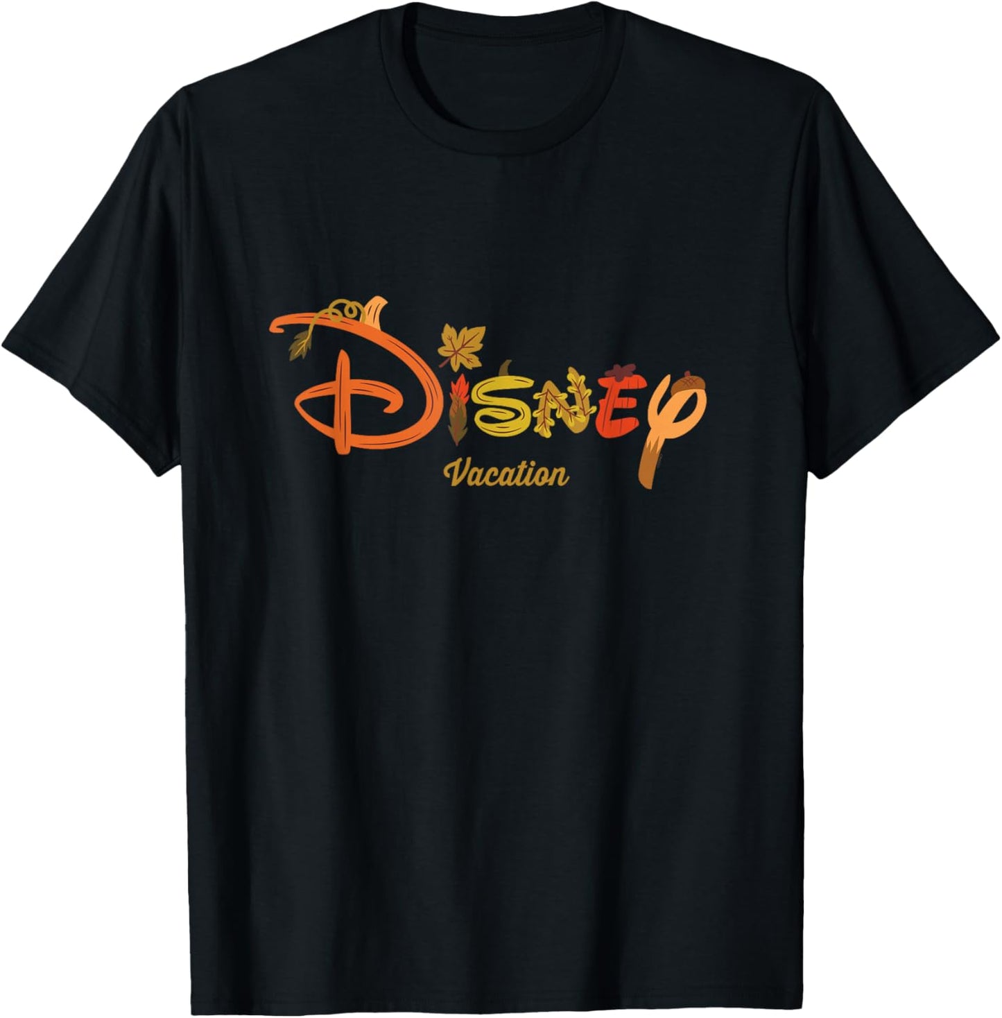 Disney Autumn Fill Logo Fall Trip Vacation T-Shirt - T-Shirt | Black
