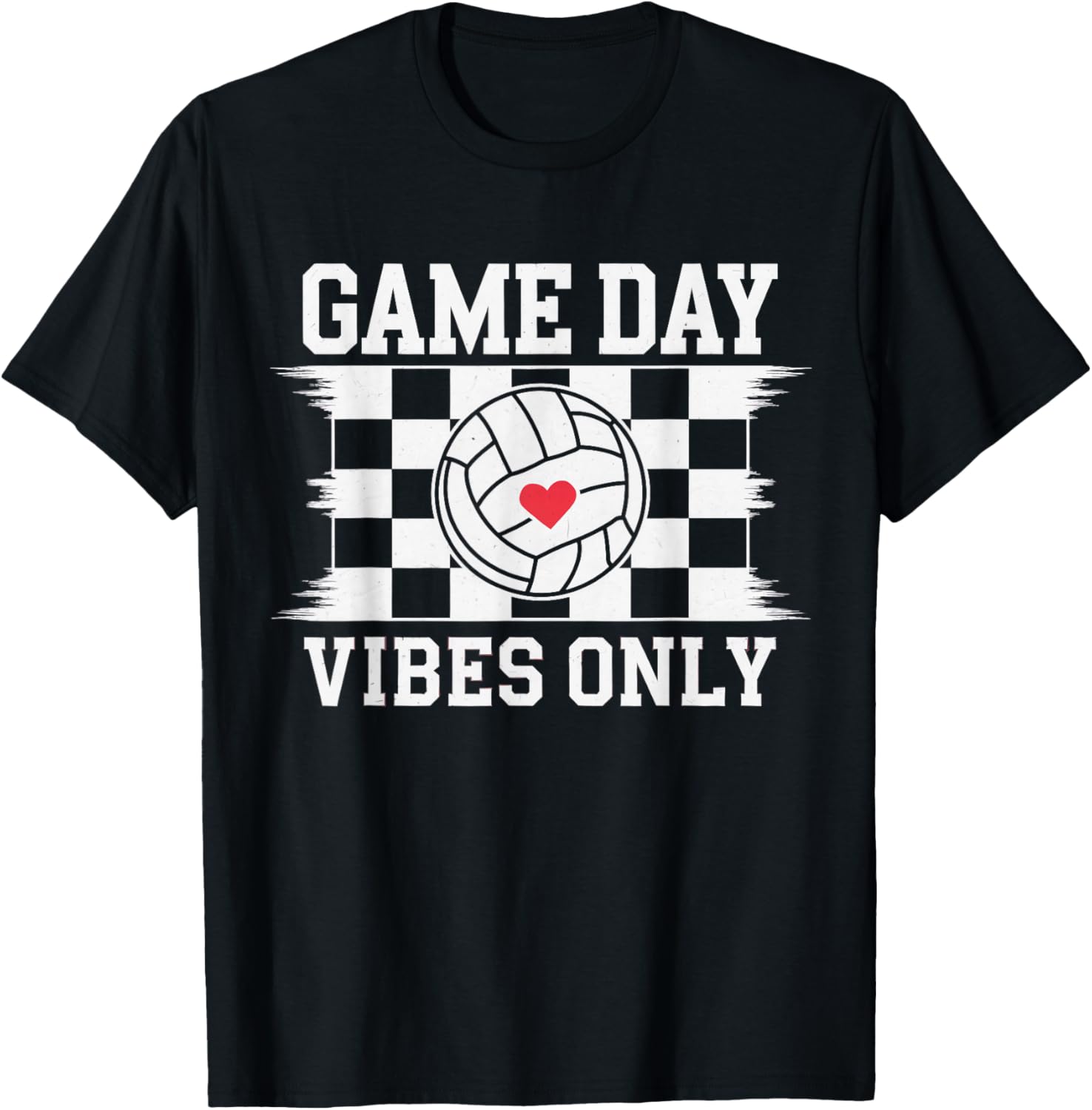 Groovy Volleyball Women Girls Volleyball Game Day Vibes T-Shirt - T-Shirt | Black