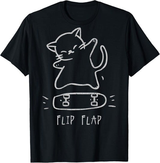 Hip Hop Cat Y2K Retro Vintage Edgy Back Print Streetwear Cat T-Shirt - T-Shirt | Black