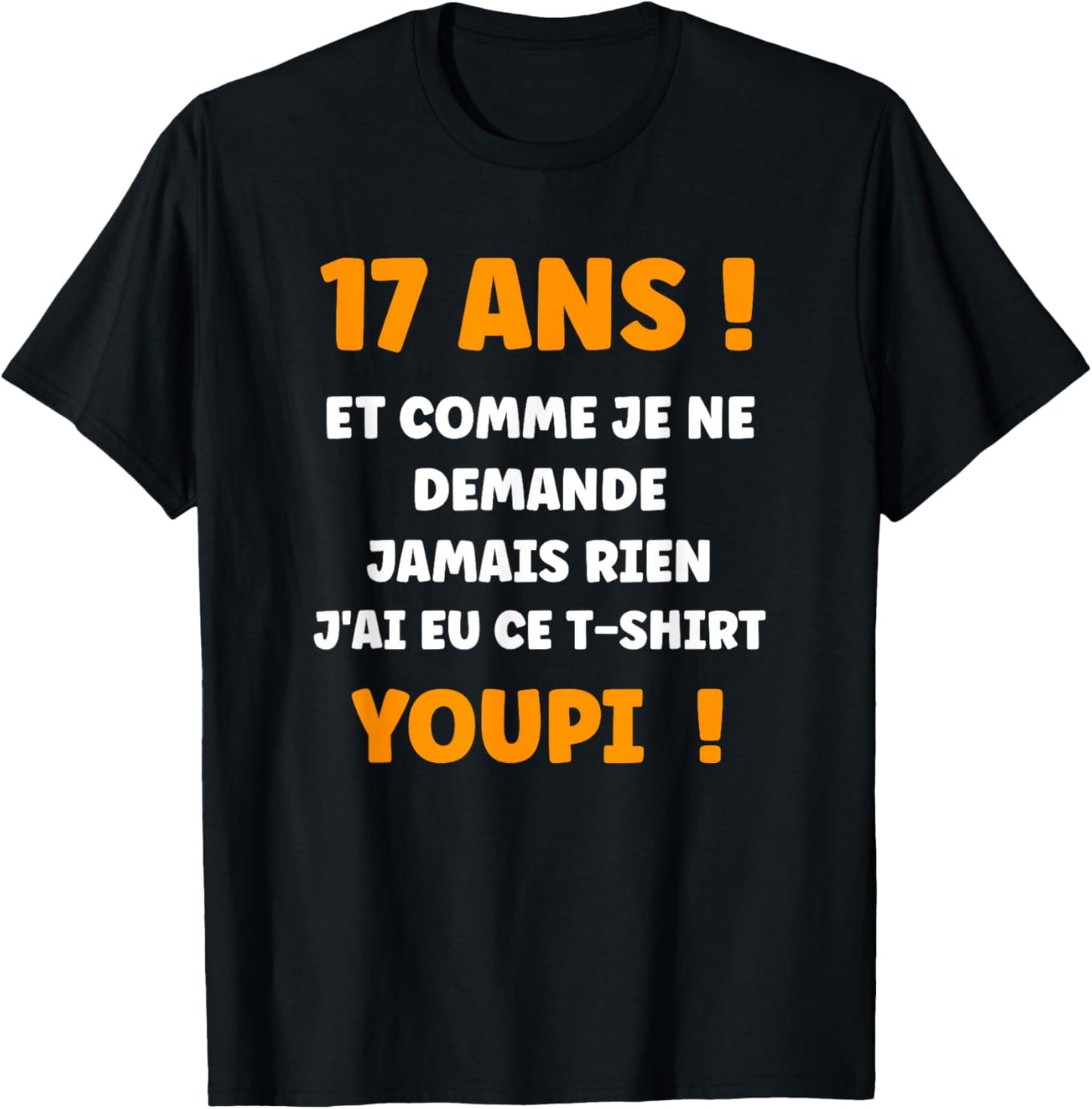 Funny Draw Boy Teen 17 Years Funny Birthday 17 Years Old T-Shirt - T-Shirt | Black