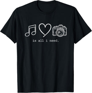 Photographe Musique Love Camera is All I Need Photographie Hommes T-Shirt - T-Shirt | Black