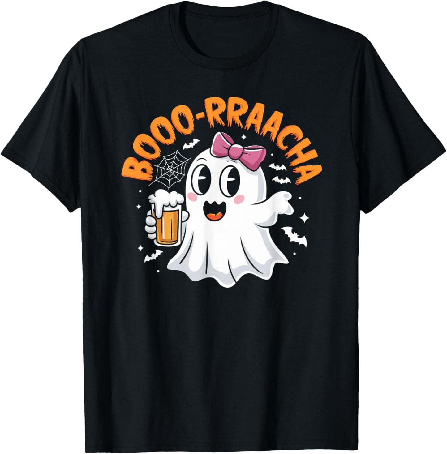 Boo-Racha Cute Ghost Beer Party Funny Halloween Costume T-Shirt - T-Shirt | Black