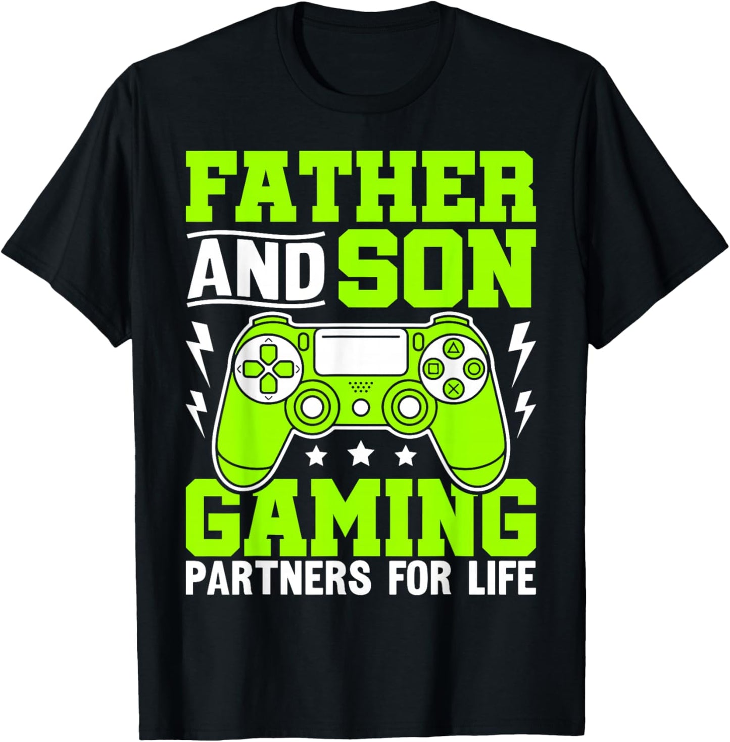Father and Son Gaming Partners for Life T-Shirt - T-Shirt | Black