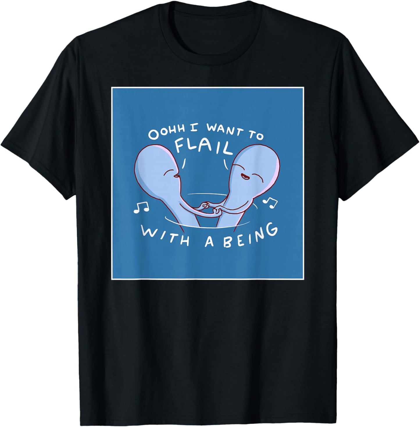 Threadless Nathan W. Pyle Flail With A Being Graphic T-Shirt - T-Shirt | Black