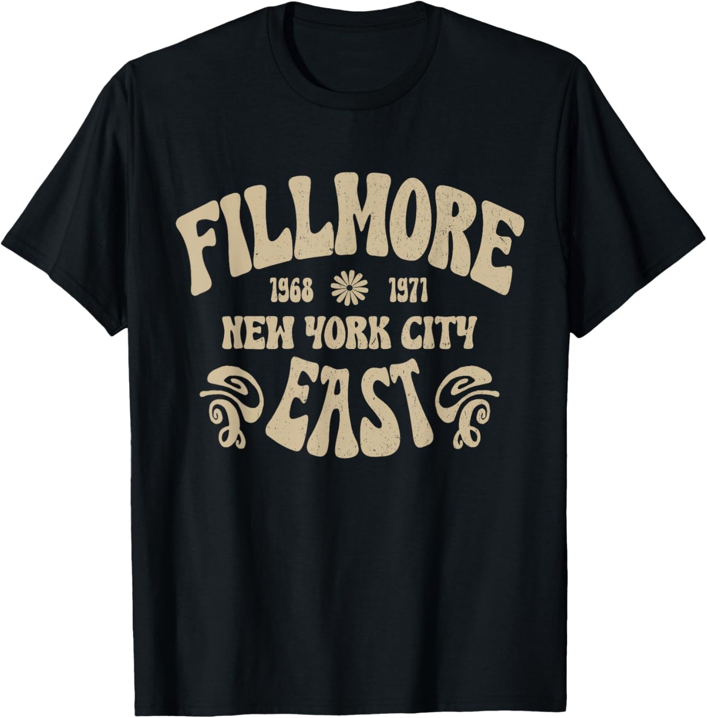 Fillmore 1968-1971 New York City Peace Love Vintage Style T-Shirt - T-Shirt | Black