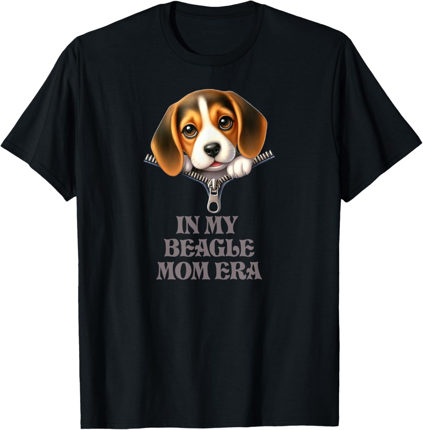 In My Beagle Mom Era T-Shirt - T-Shirt | Black