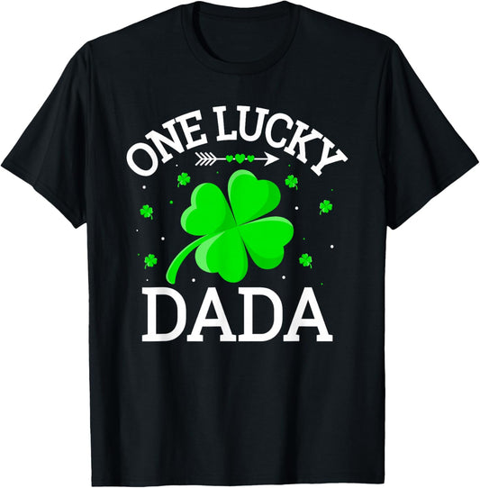 One Lucky Dada Matching St Patrick's Day T-Shirt - T-Shirt | Black