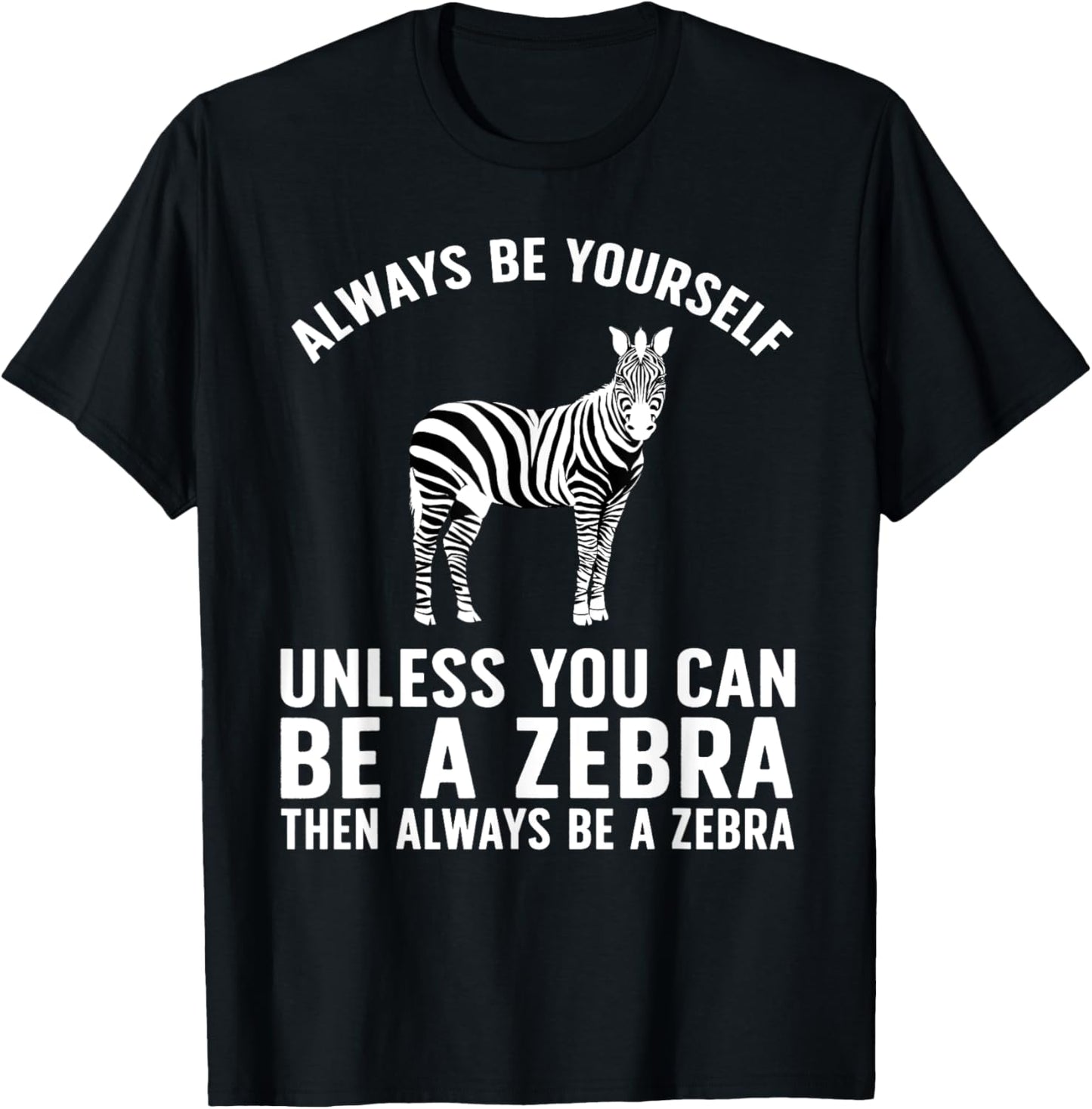 Funny Zebra Art Women Kids Zoo Animal Safari Zebra T-Shirt - T-Shirt | Black