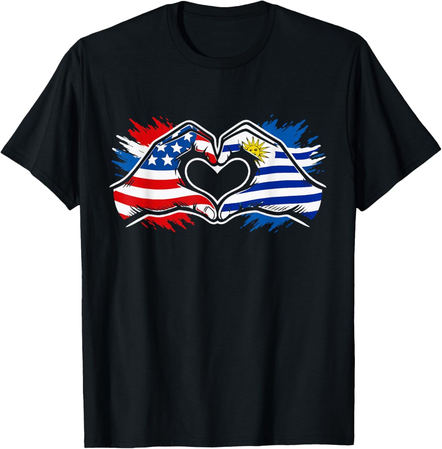 Uruguay American Flag T-Shirt - T-Shirt | Black