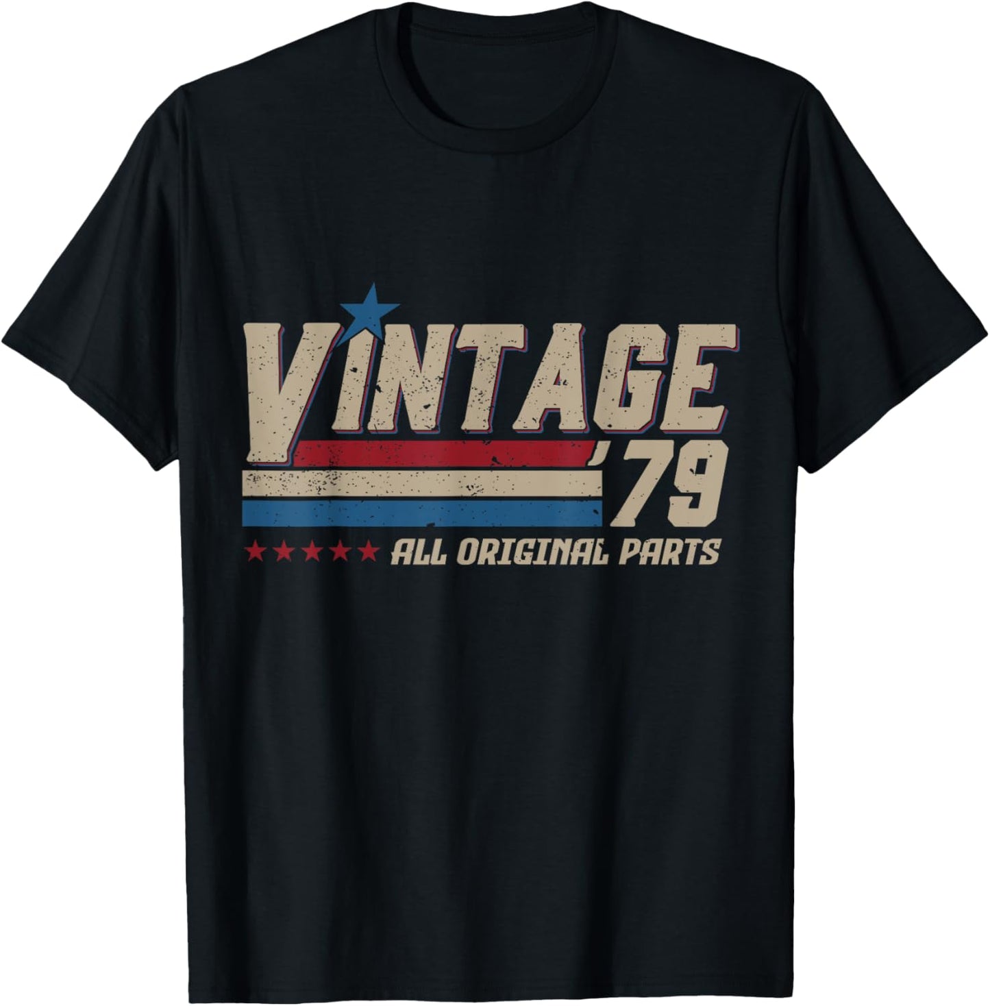 Vintage 1979 All Original Parts Birthday Men T-Shirt - T-Shirt | Black