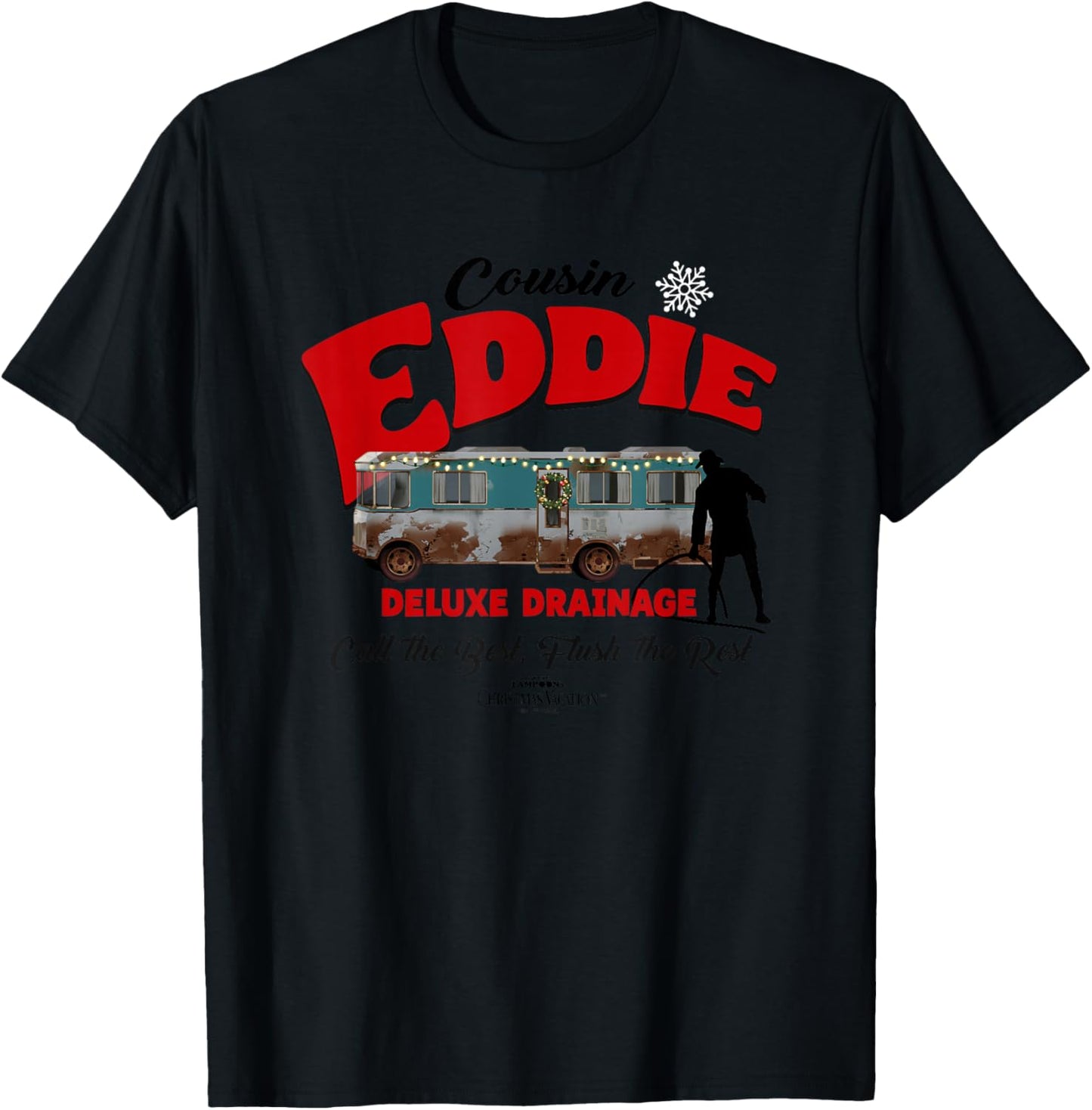 Christmas Vacation Cousin Eddie Deluxe Drainage T-Shirt - T-Shirt | Black