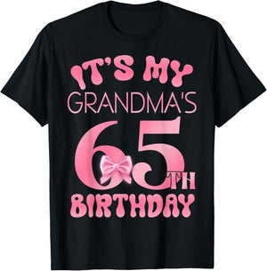It's My Grandma's 65th Birthday Girl Pink Party Themes T-Shirt - T-Shirt | Black