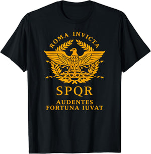 SPQR Audentes Fortuna Iuvat T-Shirt - T-Shirt | Black