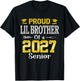 Proud Lil Brother of a 2027 Senior, Class of 2027 Graduation T-Shirt - T-Shirt | Black