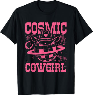 Cosmic Space Cowgirls Shirt Bachelorette Party Rodeo Girls T-Shirt - T-Shirt | Black