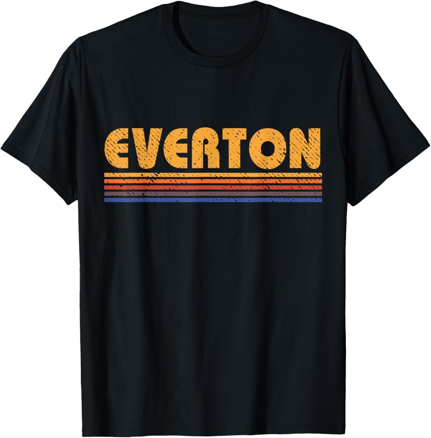 Everton England Vintage 80s Style Everton Athletic Sports T-Shirt - T-Shirt | Black