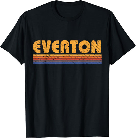 Everton England Vintage 80s Style Everton Athletic Sports T-Shirt - T-Shirt | Black