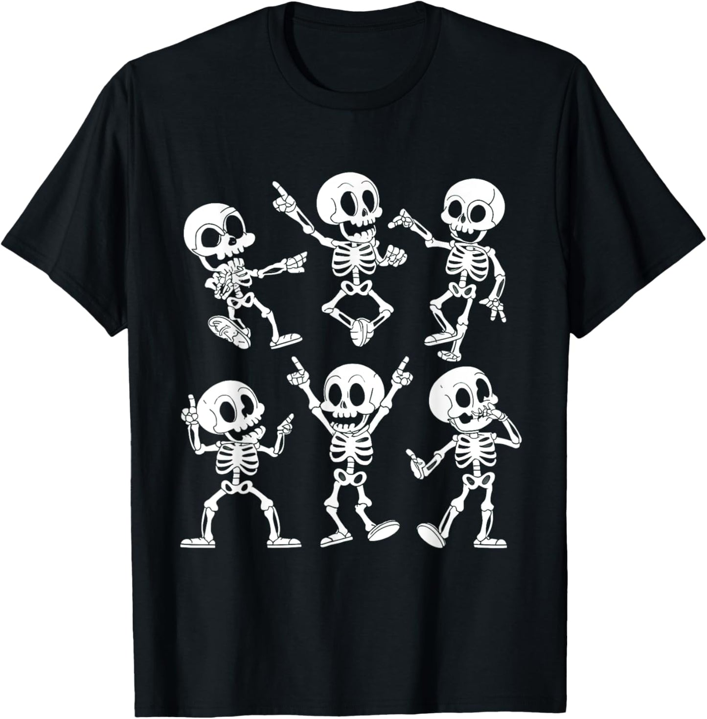 Dancing Skeletons Cute Funny Halloween Skeleton Dance T-Shirt - T-Shirt | Black