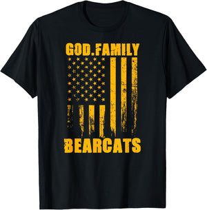 Whitesboro Bearcats God. Family. Vintage USA Flag T-Shirt - T-Shirt | Black