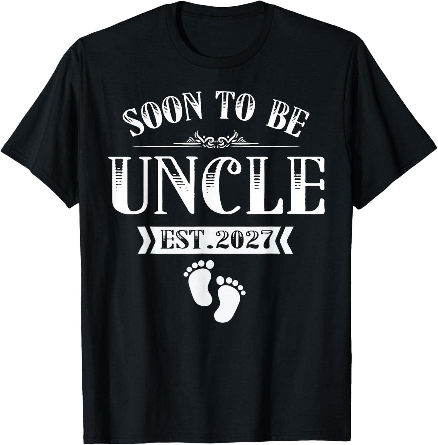 Soon to Be Uncle 2027 Retro Pregnancy Announcement Dad T-Shirt - T-Shirt | Black