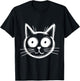 Funny Sketchy Cat Pet Energy Minimal Line Art Drawing Style T-Shirt - T-Shirt | Black