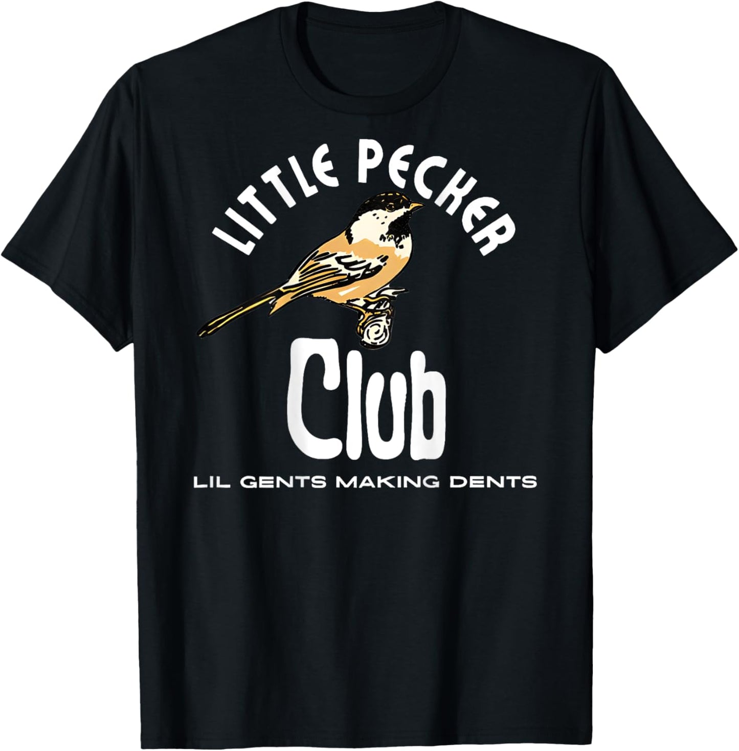 little pecker club Black Humor Club -Adults Small Short Sleeve Loose Fit Polyester 100% Imported T-Shirt - T-Shirt | Black