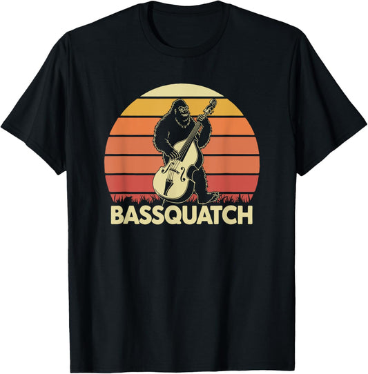 Bassquatch Bigfoot Double Bass Fiddle Upright Bass Sasquatch T-Shirt - T-Shirt | Black