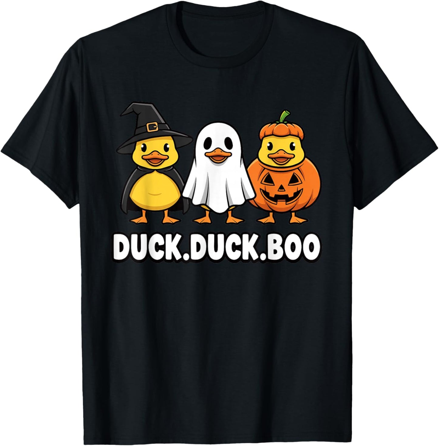 Duck Boo Halloween Ducks Witch Ghost Pumpkin Family Matching T-Shirt - T-Shirt | Black