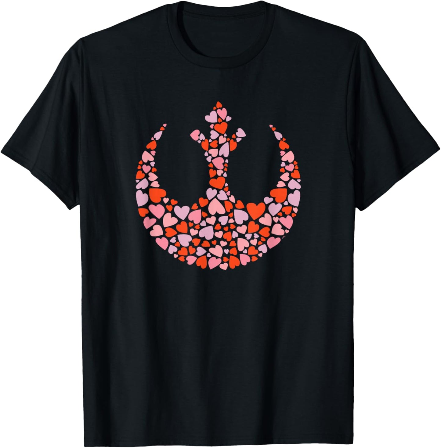 Star Wars Valentine's Day Rebel Alliance Symbol Logo Hearts T-Shirt - T-Shirt | Black