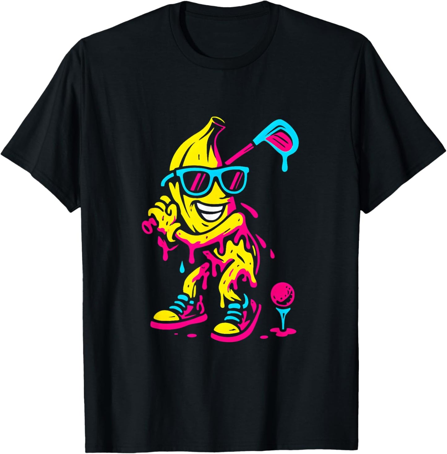 Banana Golf Drip Funny Kids Youth Boys Girls T-Shirt - T-Shirt | Black