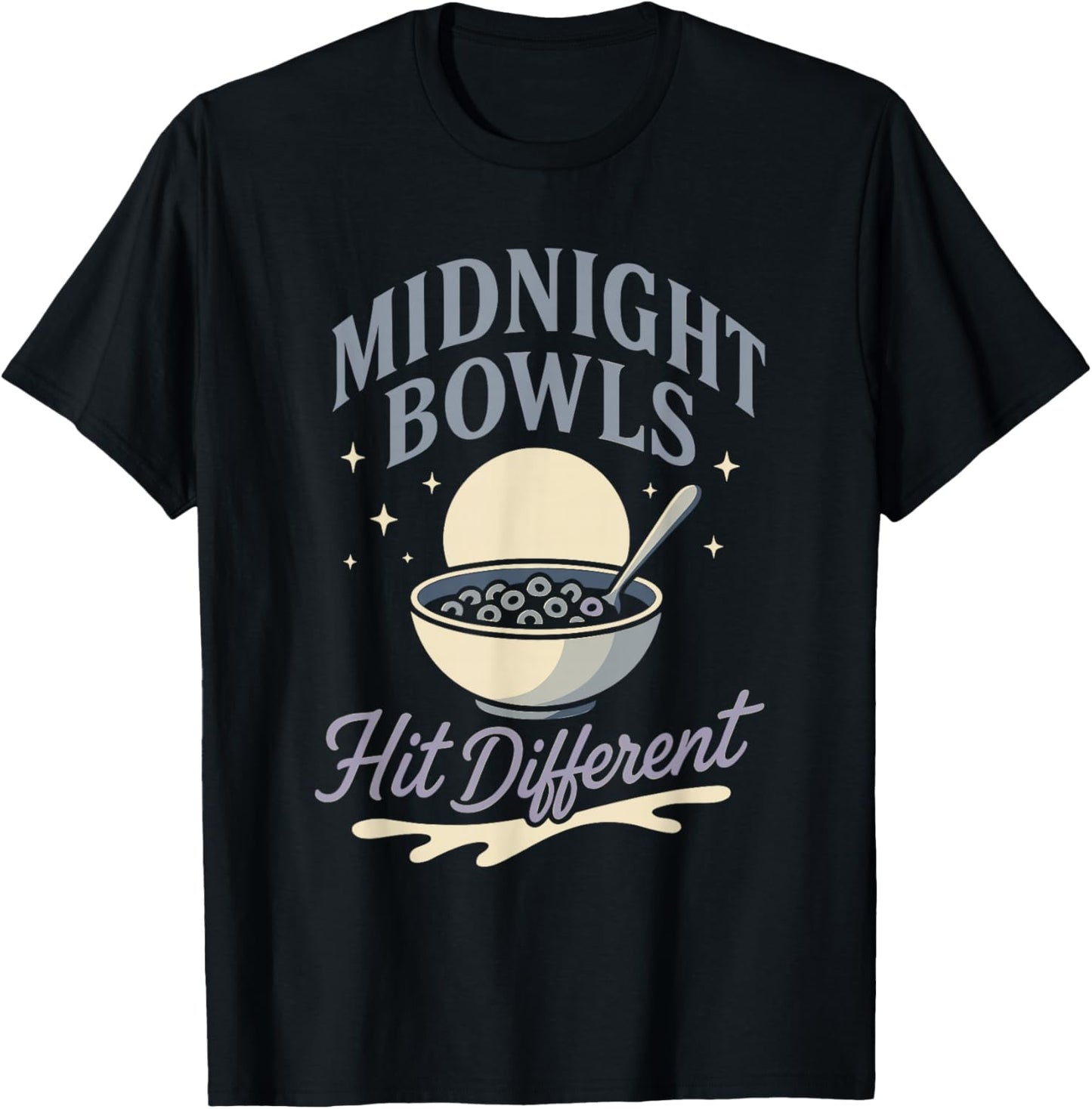 Adult Cereal Lover Late Night Snack Breakfast Culture Gift T-Shirt - T-Shirt | Black