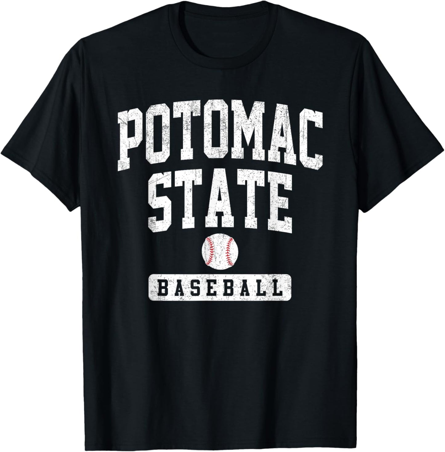 Potomac State College Baseball Arch Vintage Design Men Women T-Shirt - T-Shirt | Black