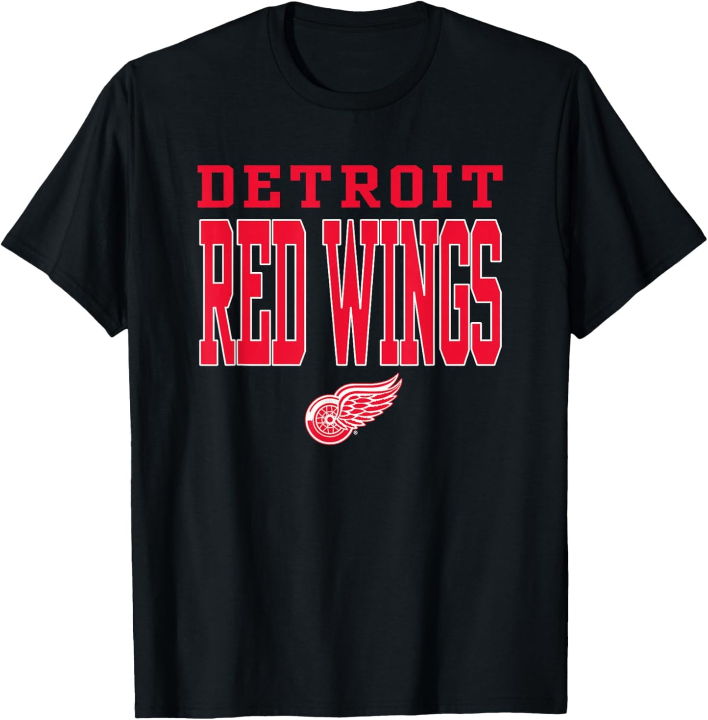Detroit Red Wings Slap Shot NHL Officially Licensed T-Shirt - T-Shirt | Black