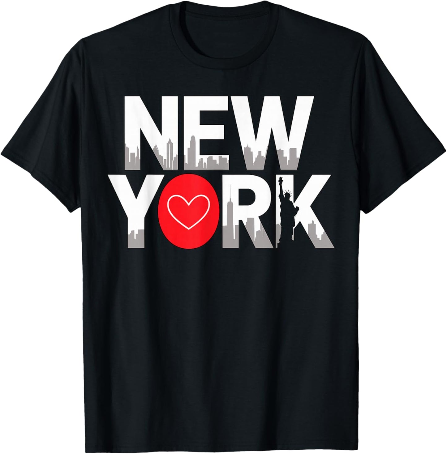 New York Heart Skyline T-Shirt - T-Shirt | Black