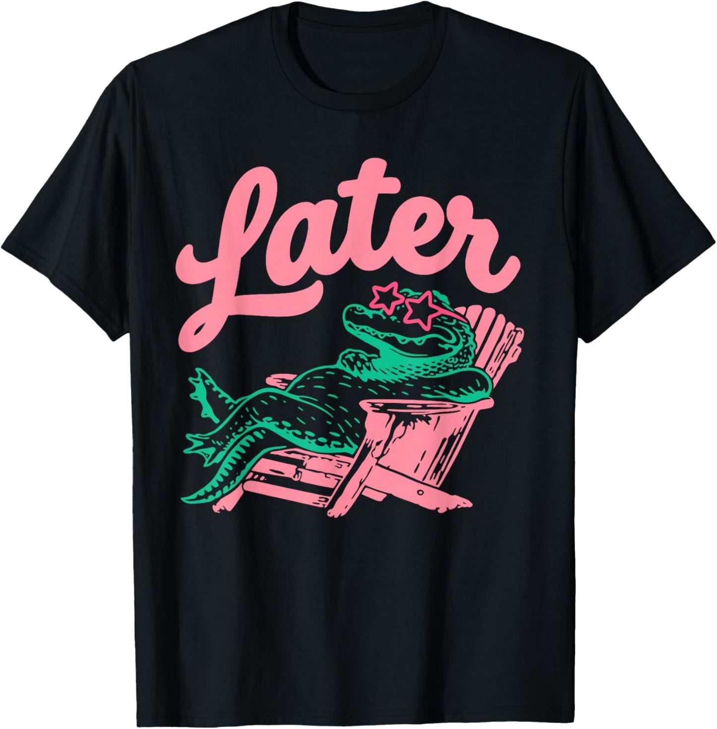 Later Gator Funny Alligator Meme Teacher Kids Last Day T-Shirt - T-Shirt | Black