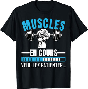 Muscles Running Muscle Humour Man Bodybuilding Sport Funny T-Shirt - T-Shirt | Black