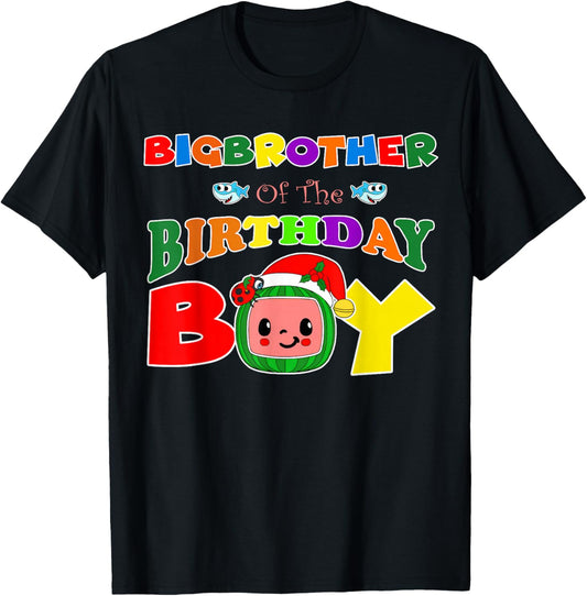 Big Brother Of The Birthday Boy Funny Melon Family Matching T-Shirt - T-Shirt | Black