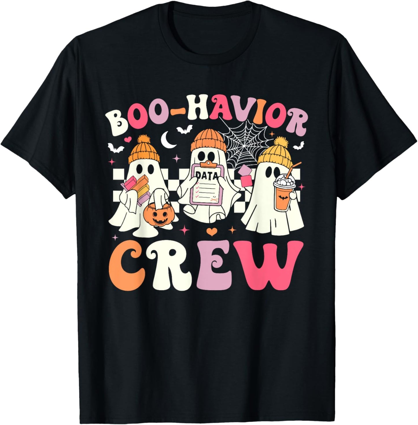 Retro Boo-Havior Crew Behavior Analyst Halloween ABA RBT T-Shirt - T-Shirt | Black